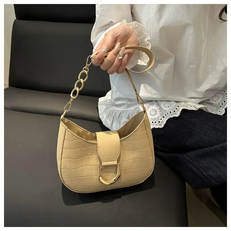 Women's Cream Croc Texture Crossbody Bag Summer 2025 — feature 13