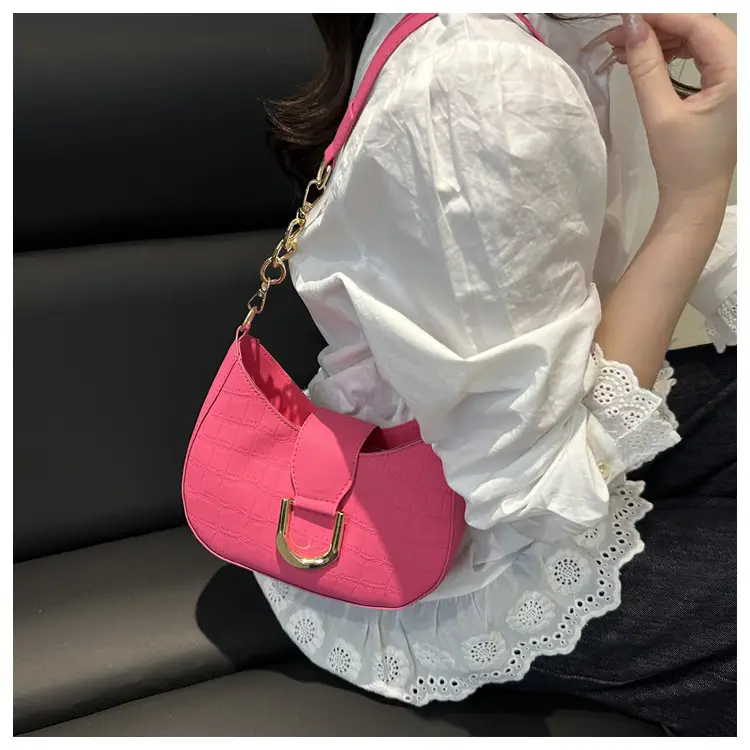 Women's Cream Croc Texture Crossbody Bag Summer 2025 — feature 15
