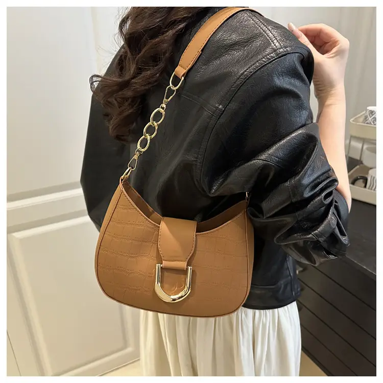 Women's Cream Croc Texture Crossbody Bag Summer 2025 — feature 18