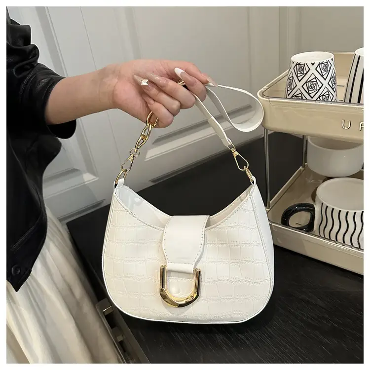 Women's Cream Croc Texture Crossbody Bag Summer 2025 — feature 21