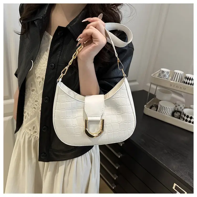 Women's Cream Croc Texture Crossbody Bag Summer 2025 — feature 22