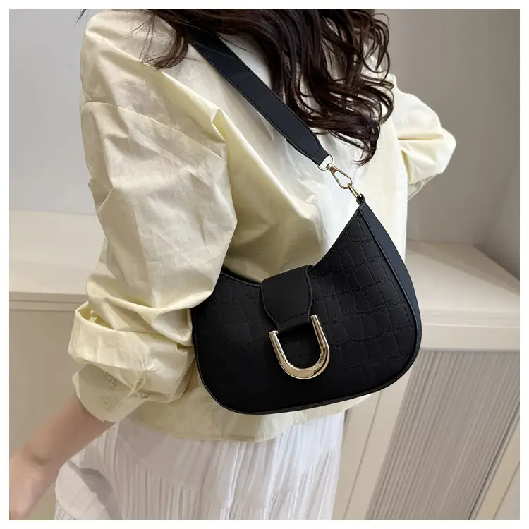 Women's Cream Croc Texture Crossbody Bag Summer 2025 — feature 9