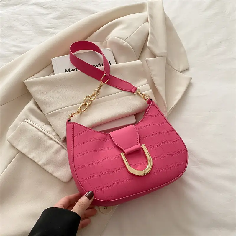 Women's Cream Croc Texture Crossbody Bag Summer 2025 - Image 3