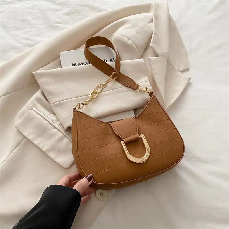 Women's Cream Croc Texture Crossbody Bag Summer 2025 - Image 4