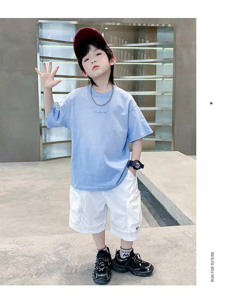 Boys Purple Gradient Short Sleeve T-Shirt 2026 — feature 10