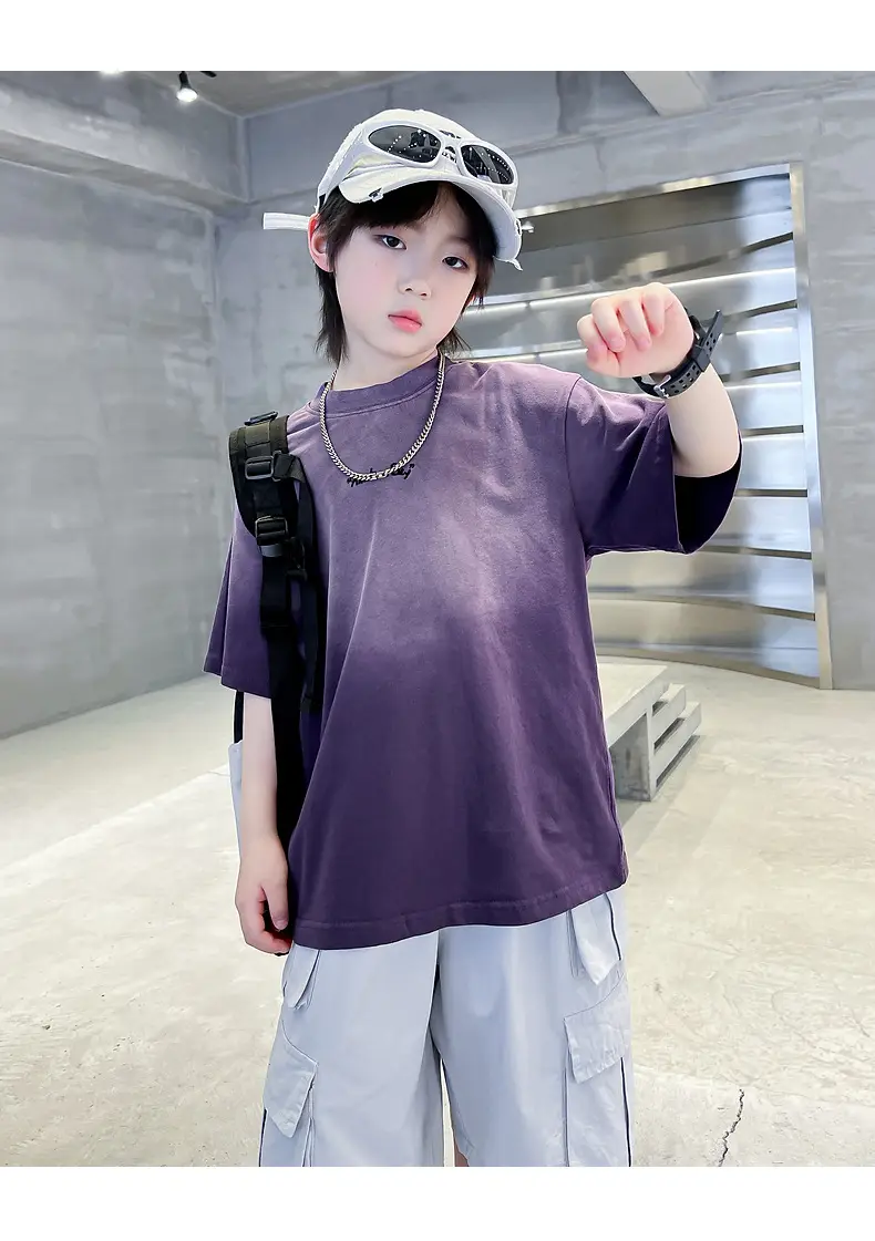Boys Purple Gradient Short Sleeve T-Shirt 2026 — feature 20