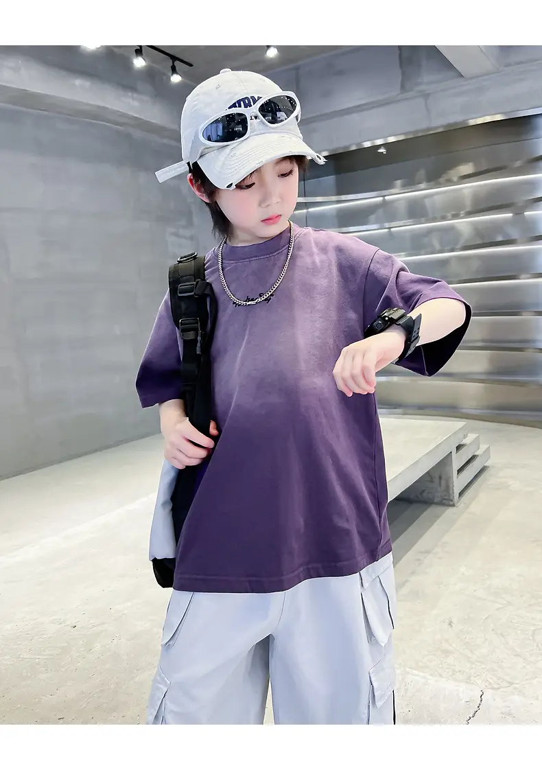 Boys Purple Gradient Short Sleeve T-Shirt 2026 — feature 21