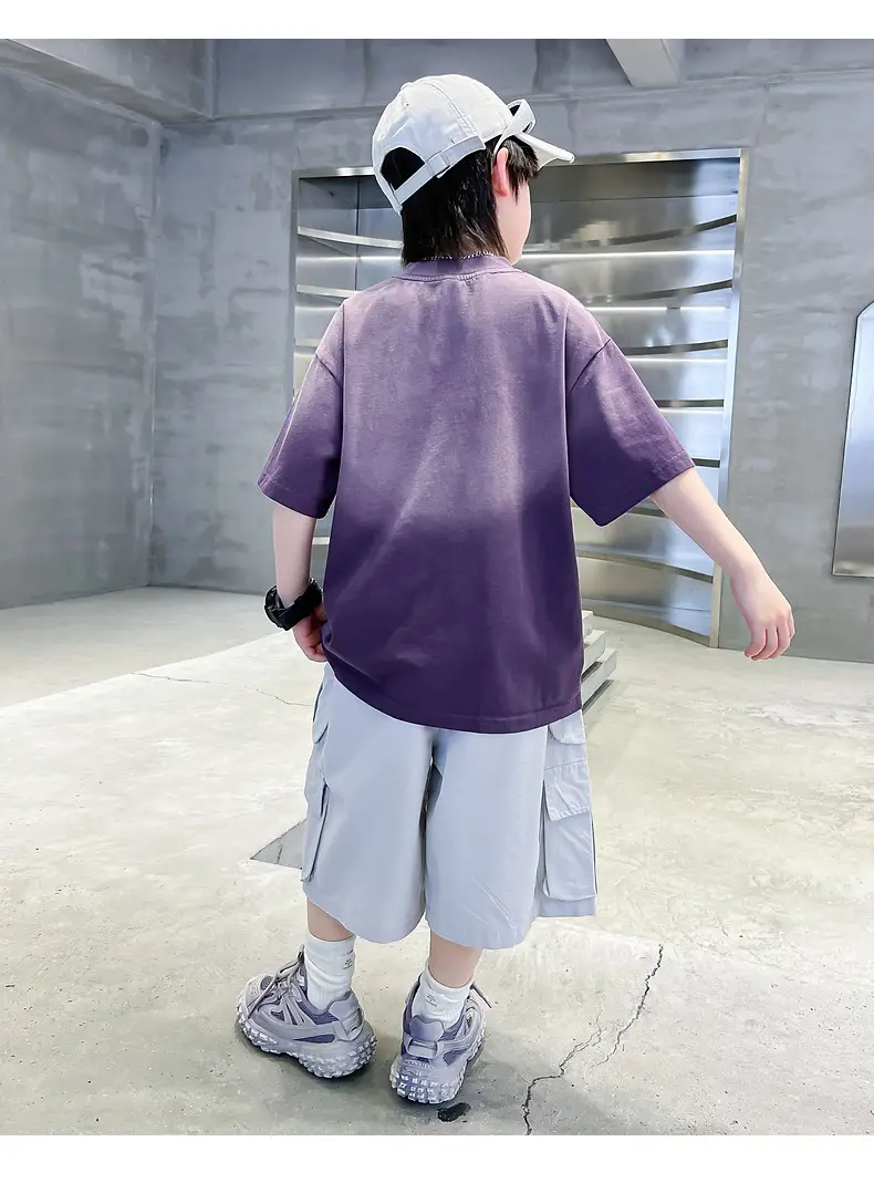 Boys Purple Gradient Short Sleeve T-Shirt 2026 — feature 22