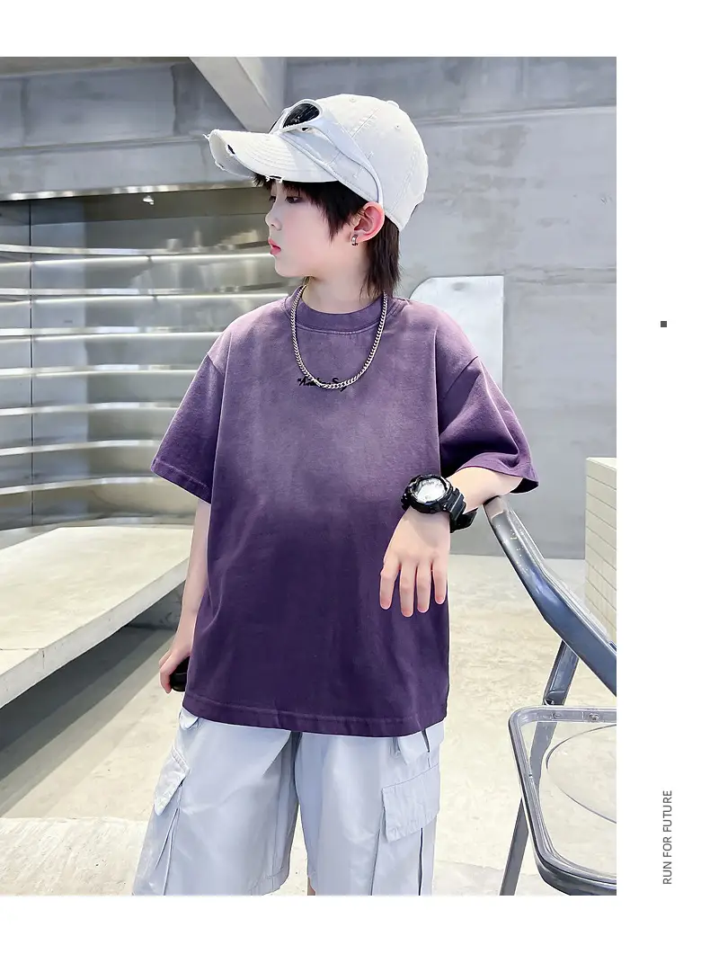 Boys Purple Gradient Short Sleeve T-Shirt 2026 — feature 23