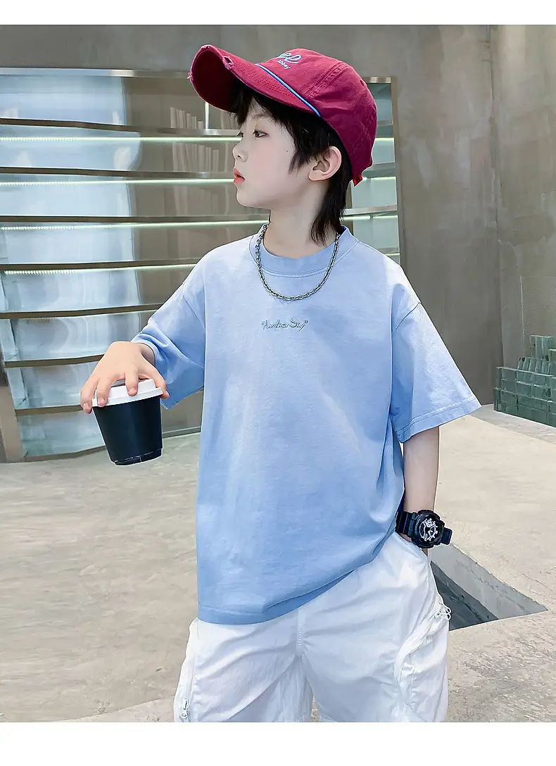 Boys Purple Gradient Short Sleeve T-Shirt 2026 — feature 9