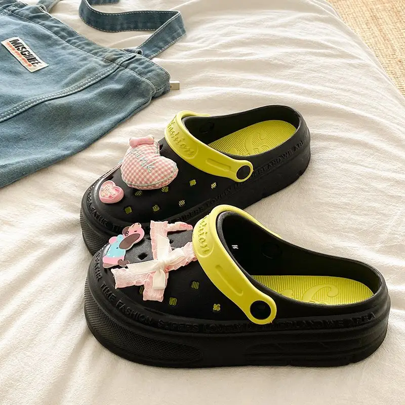 Women's Pink EVA Beach Slippers with Yellow Strap - Image 19