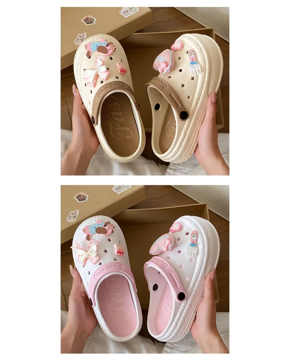 Women's Pink EVA Beach Slippers with Yellow Strap — feature 14
