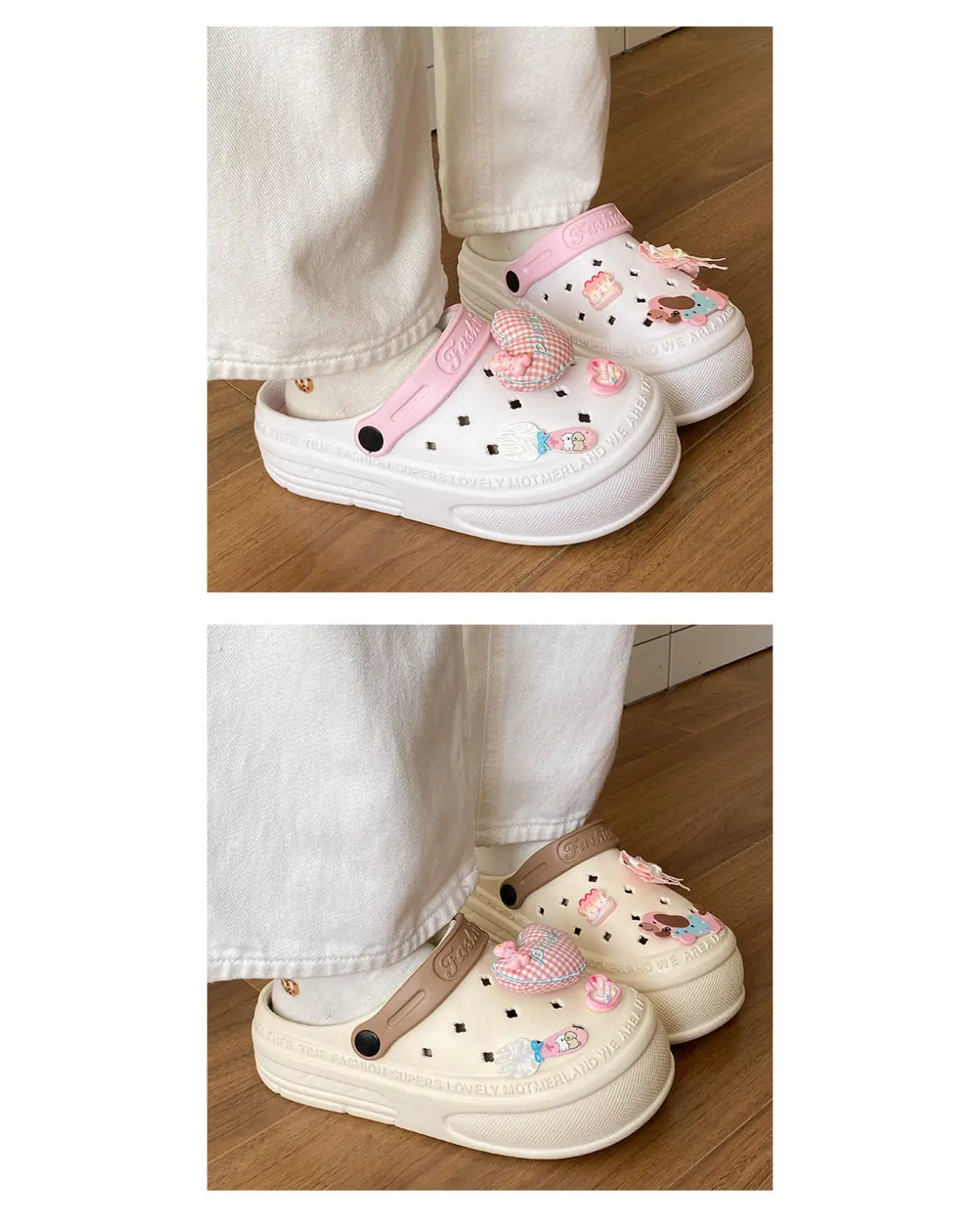 Women's Pink EVA Beach Slippers with Yellow Strap — feature 15