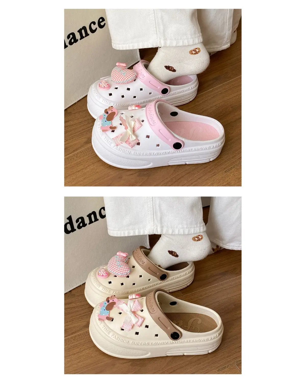 Women's Pink EVA Beach Slippers with Yellow Strap — feature 17