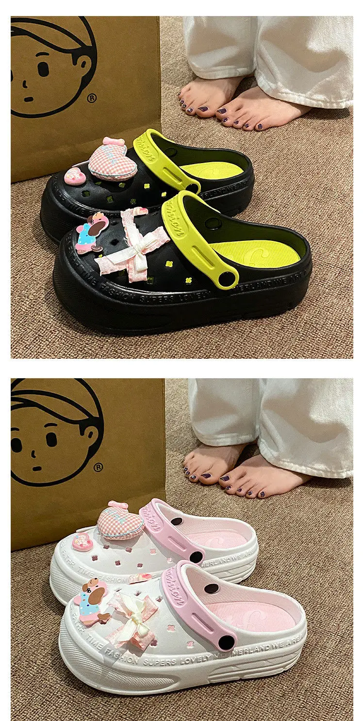 Women's Pink EVA Beach Slippers with Yellow Strap — feature 18