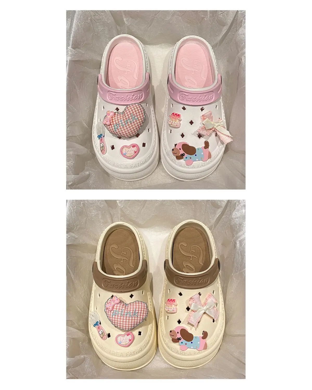 Women's Pink EVA Beach Slippers with Yellow Strap — feature 20