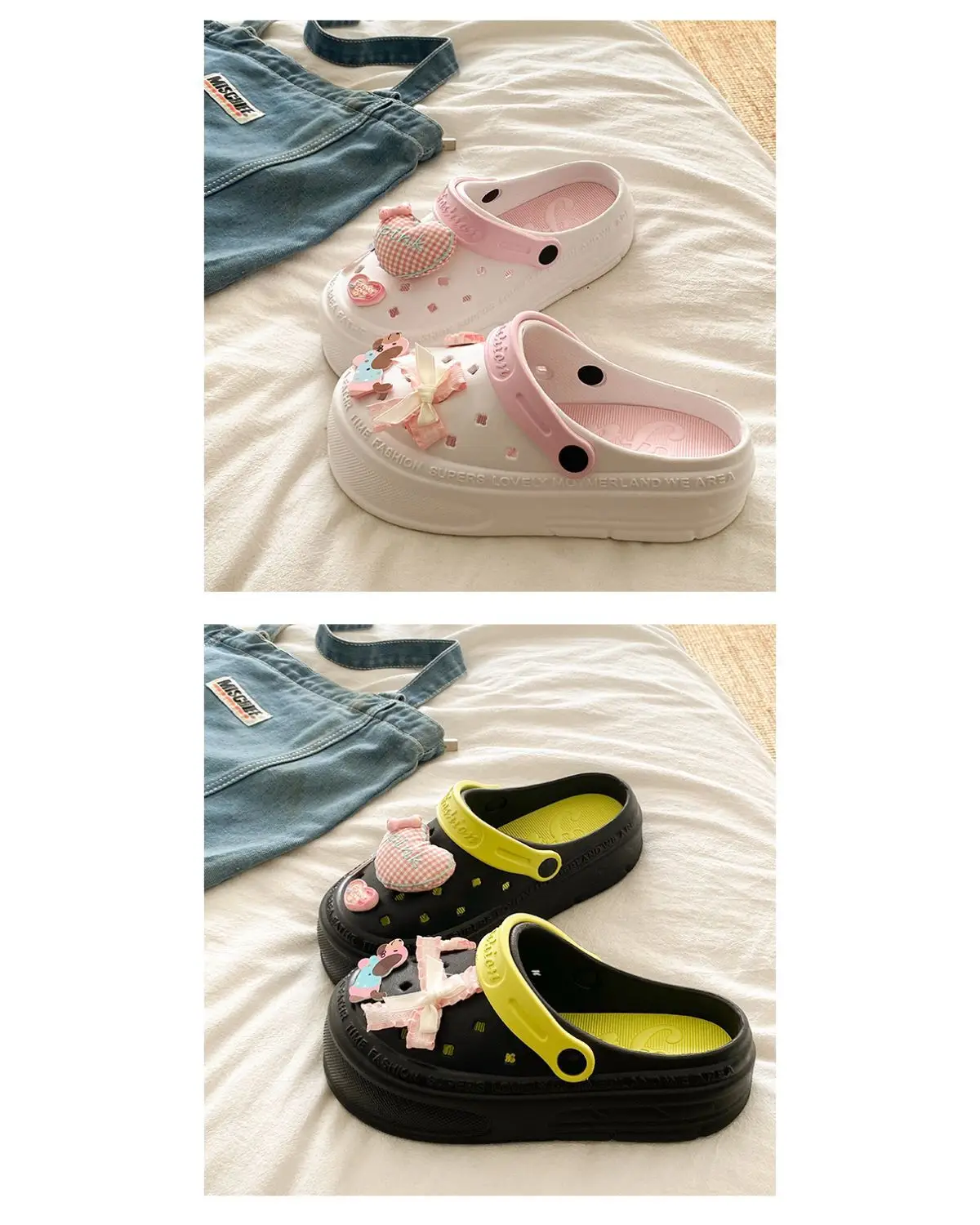 Women's Pink EVA Beach Slippers with Yellow Strap — feature 21
