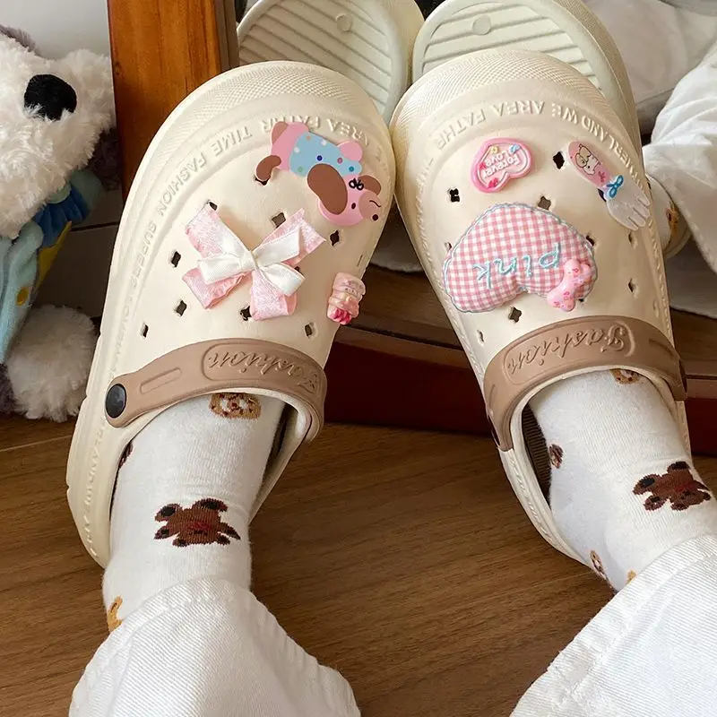 Women's Pink EVA Beach Slippers with Yellow Strap — feature 25