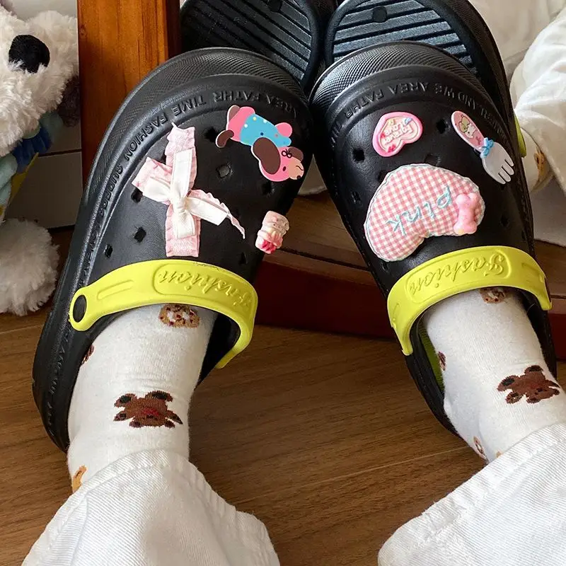 Women's Pink EVA Beach Slippers with Yellow Strap — feature 26