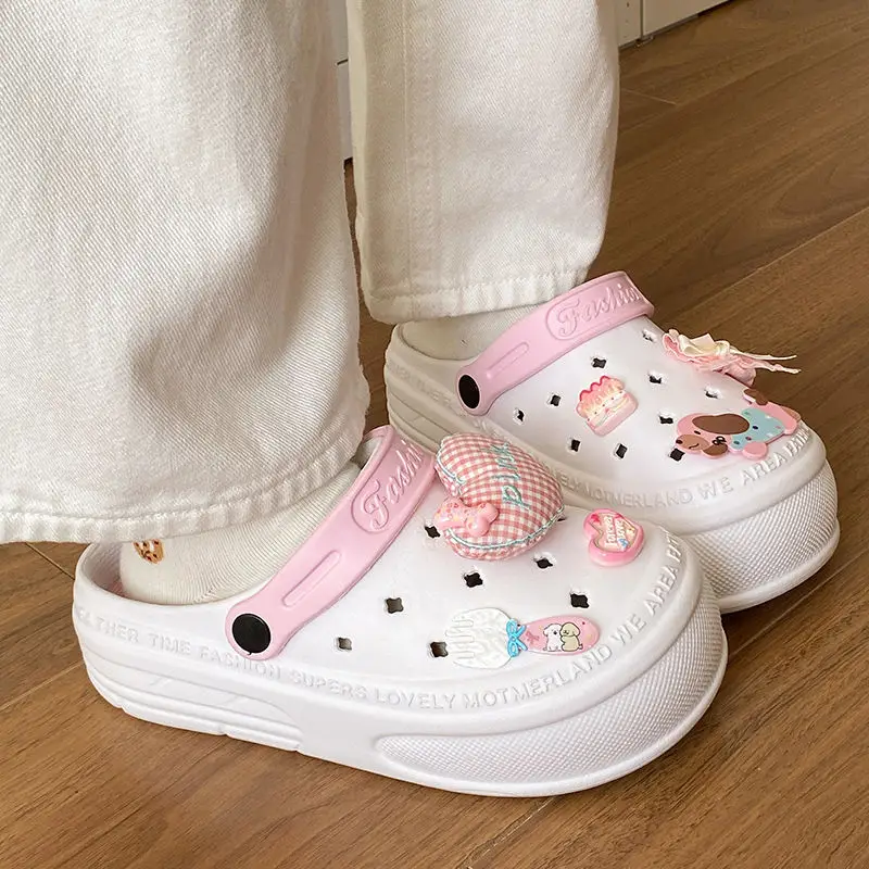 Women's Pink EVA Beach Slippers with Yellow Strap — feature 28