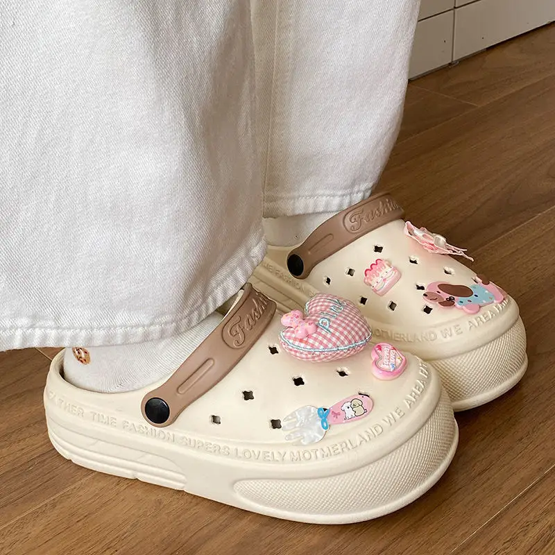 Women's Pink EVA Beach Slippers with Yellow Strap — feature 29