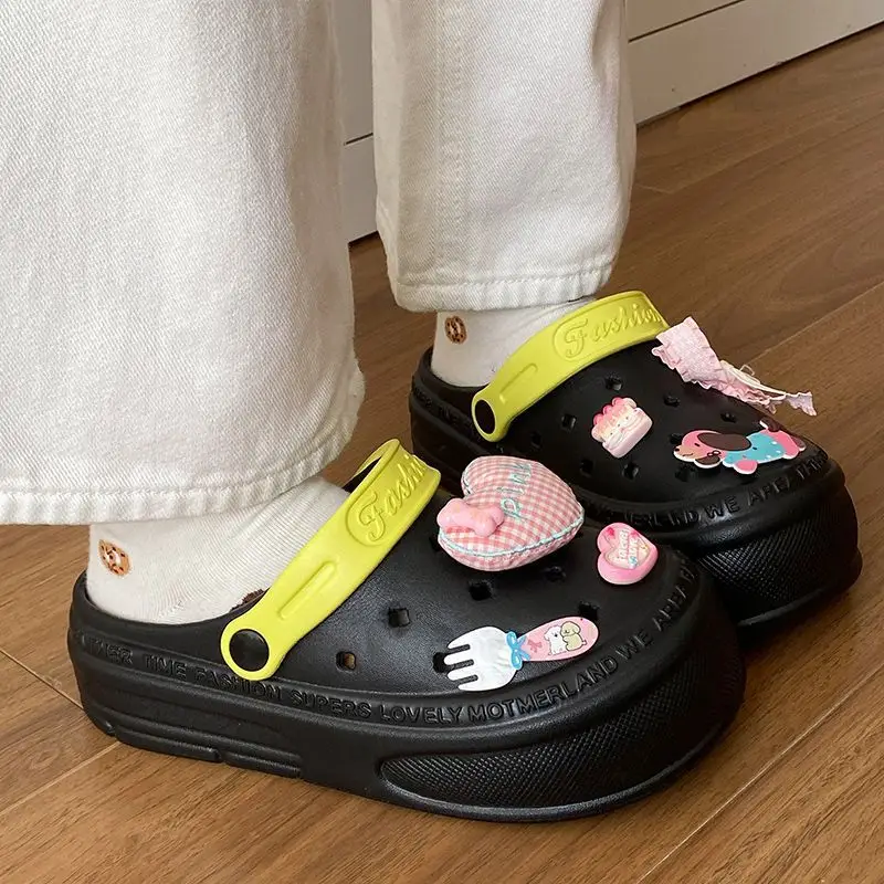 Women's Pink EVA Beach Slippers with Yellow Strap — feature 30