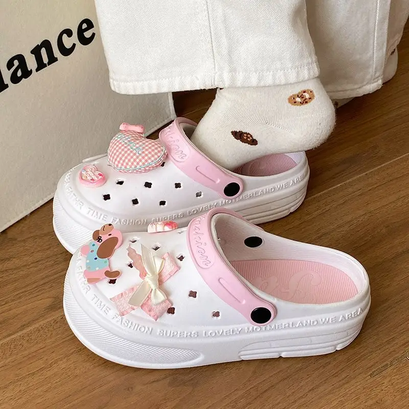 Women's Pink EVA Beach Slippers with Yellow Strap — feature 32