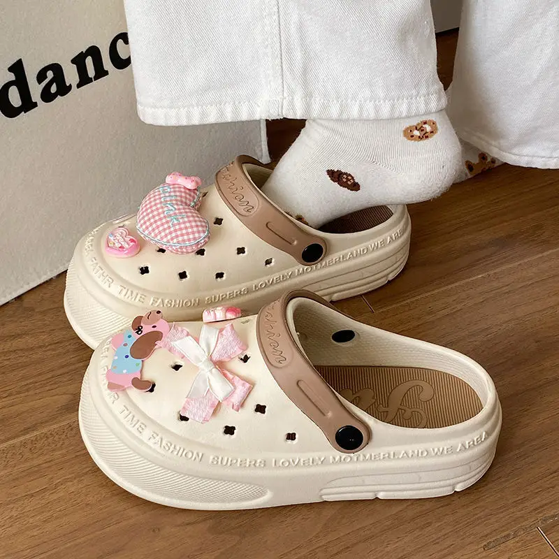 Women's Pink EVA Beach Slippers with Yellow Strap — feature 33