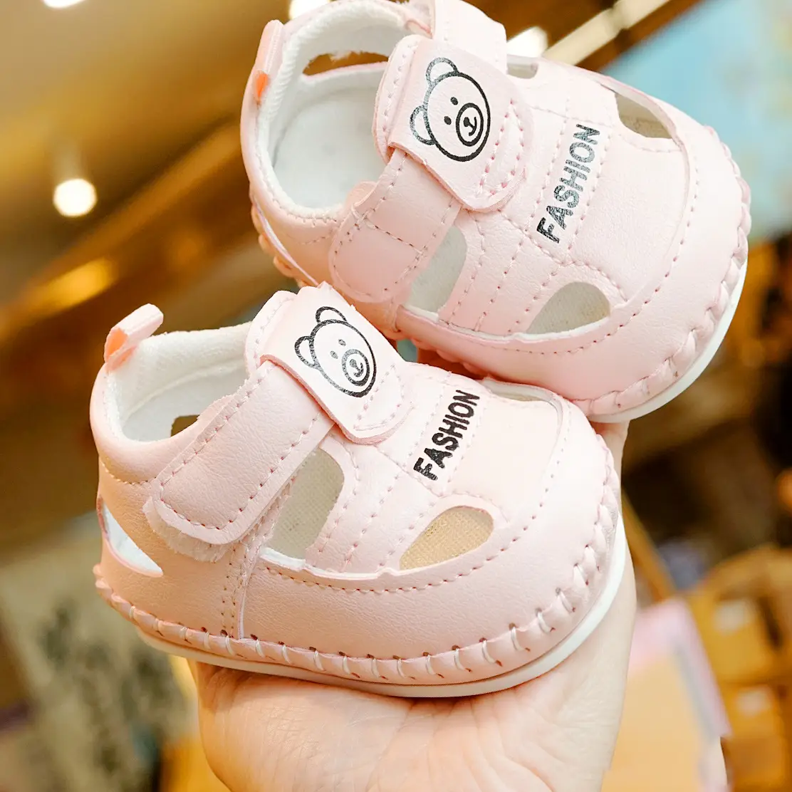 Baby Sandals White Soft Sole 0-1Yr Non-Slip