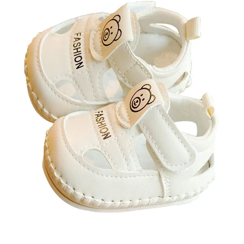 Baby Sandals White Soft Sole 0-1Yr Non-Slip