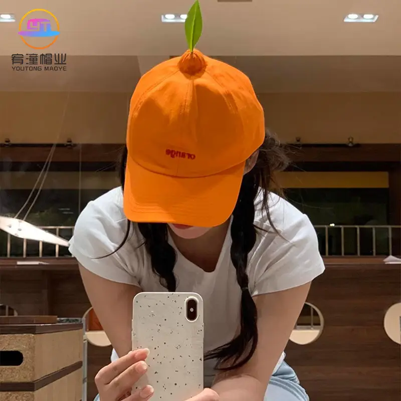 Orange Baseball Cap for Men Summer Sun Hat - Image 3
