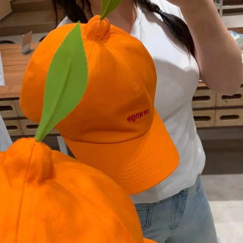Orange Baseball Cap for Men Summer Sun Hat - Image 4