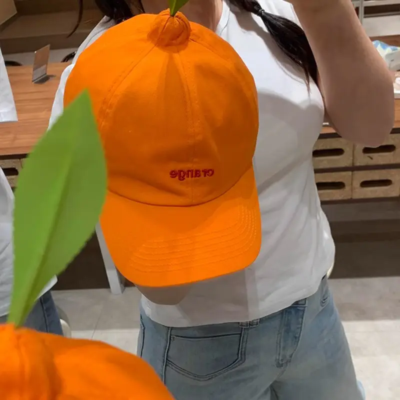 Orange Baseball Cap for Men Summer Sun Hat - Image 5