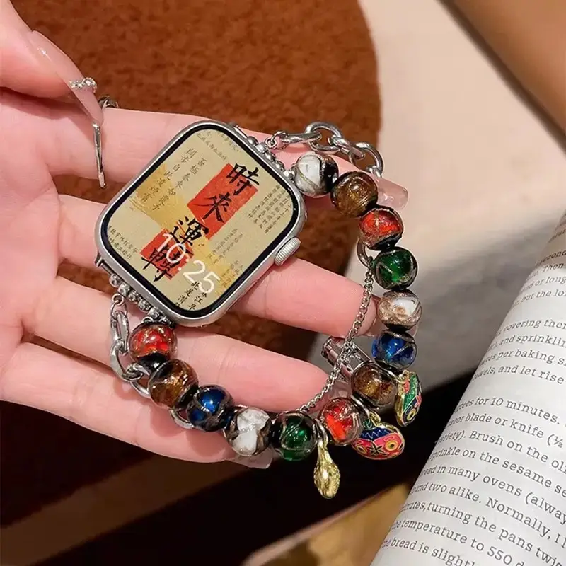 Apple Watch 9" Smart Watch with Glass Beads Strap — feature 7