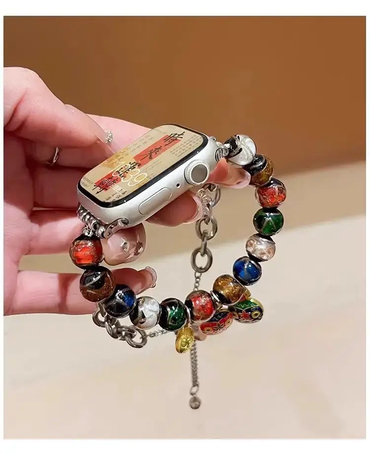 Apple Watch 9" Smart Watch with Glass Beads Strap — feature 8