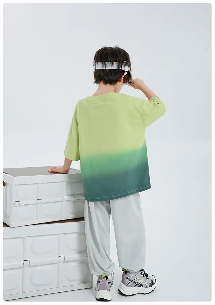 Haima Boys Pure Cotton Summer Gradient T-Shirt — feature 12