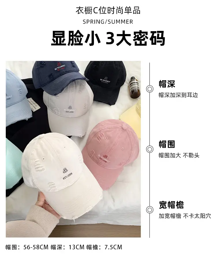 Korean Style Blue Baseball Cap for Girls 2025 — feature 2