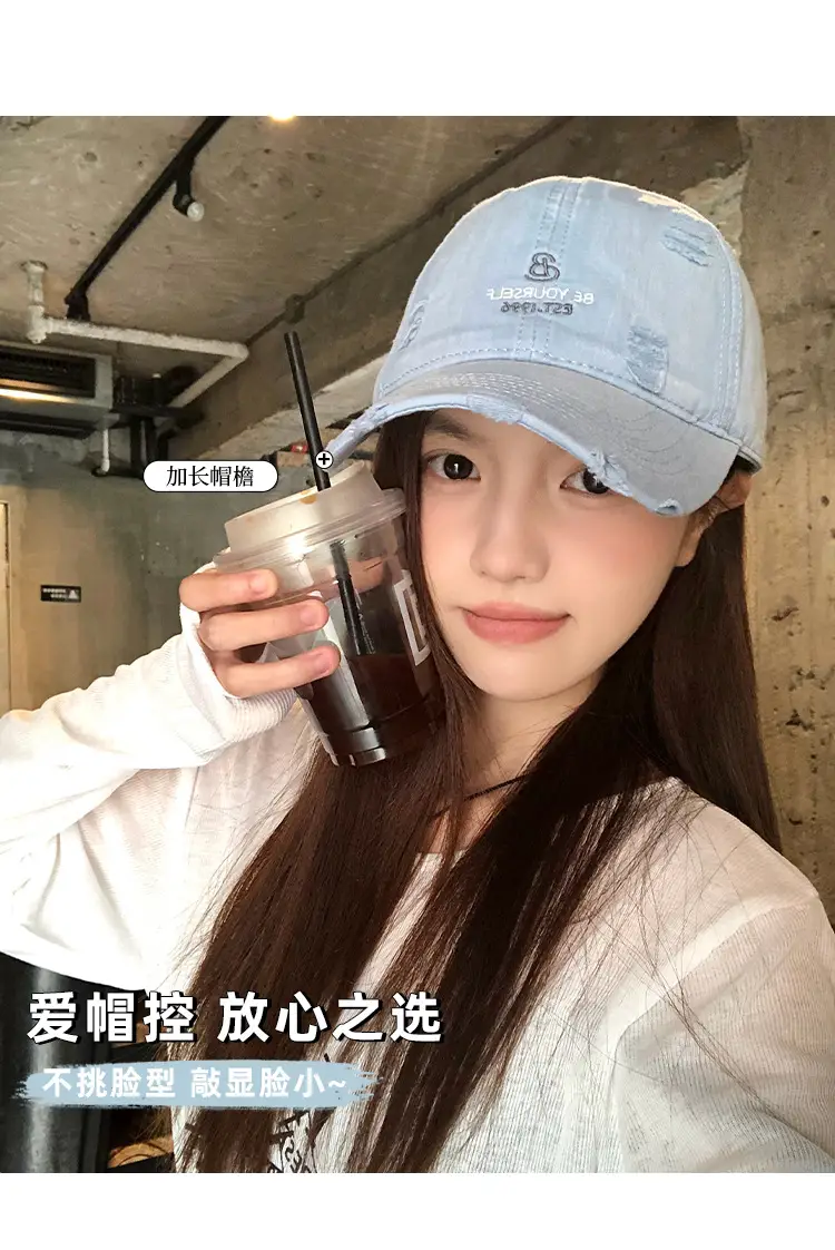 Korean Style Blue Baseball Cap for Girls 2025 — feature 4