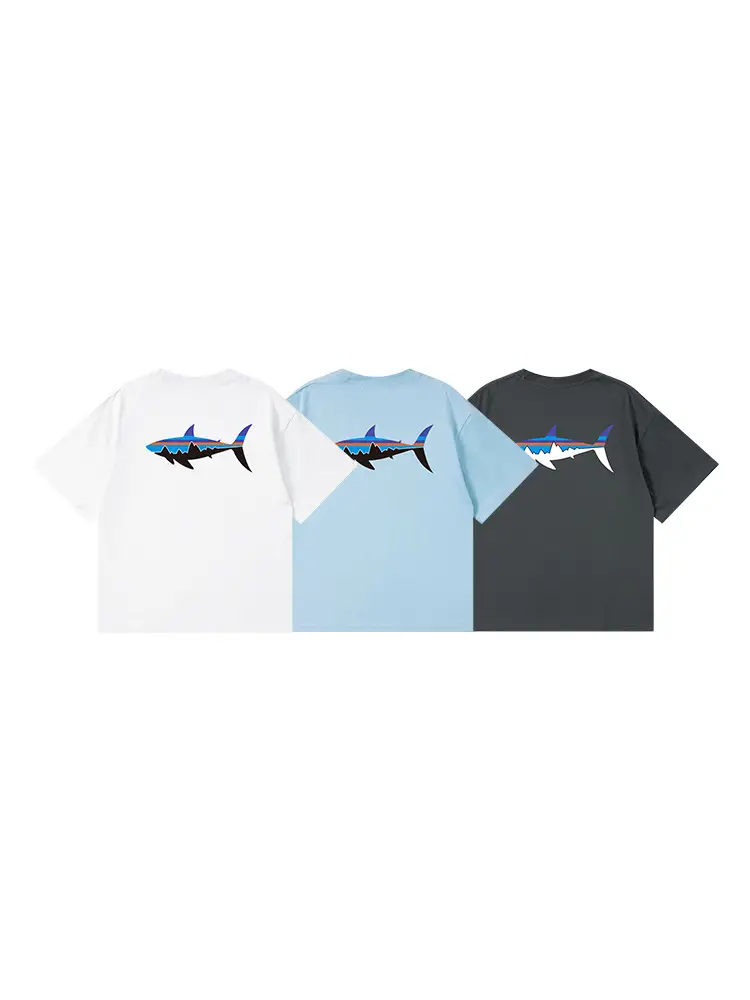 Kids Flying Fish T-Shirt White Blue Black Short Sleeve - Image 6