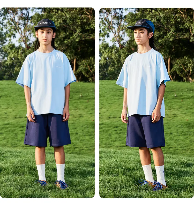 Kids Flying Fish T-Shirt White Blue Black Short Sleeve — feature 17