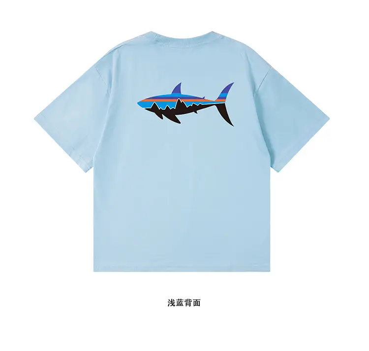 Kids Flying Fish T-Shirt White Blue Black Short Sleeve — feature 24