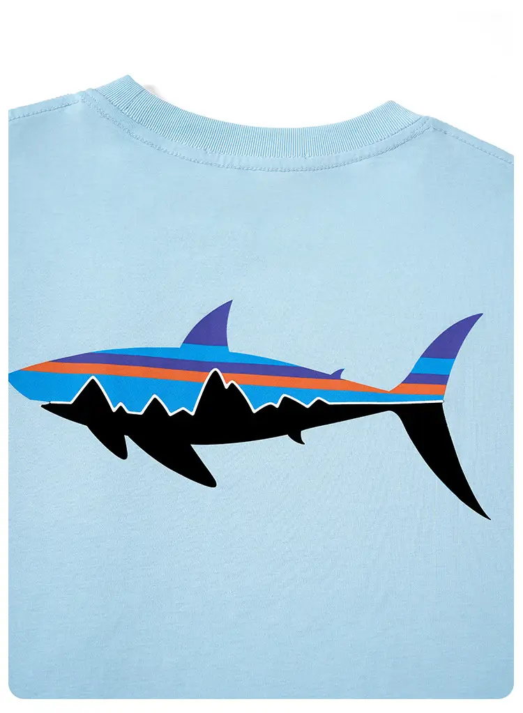 Kids Flying Fish T-Shirt White Blue Black Short Sleeve — feature 29