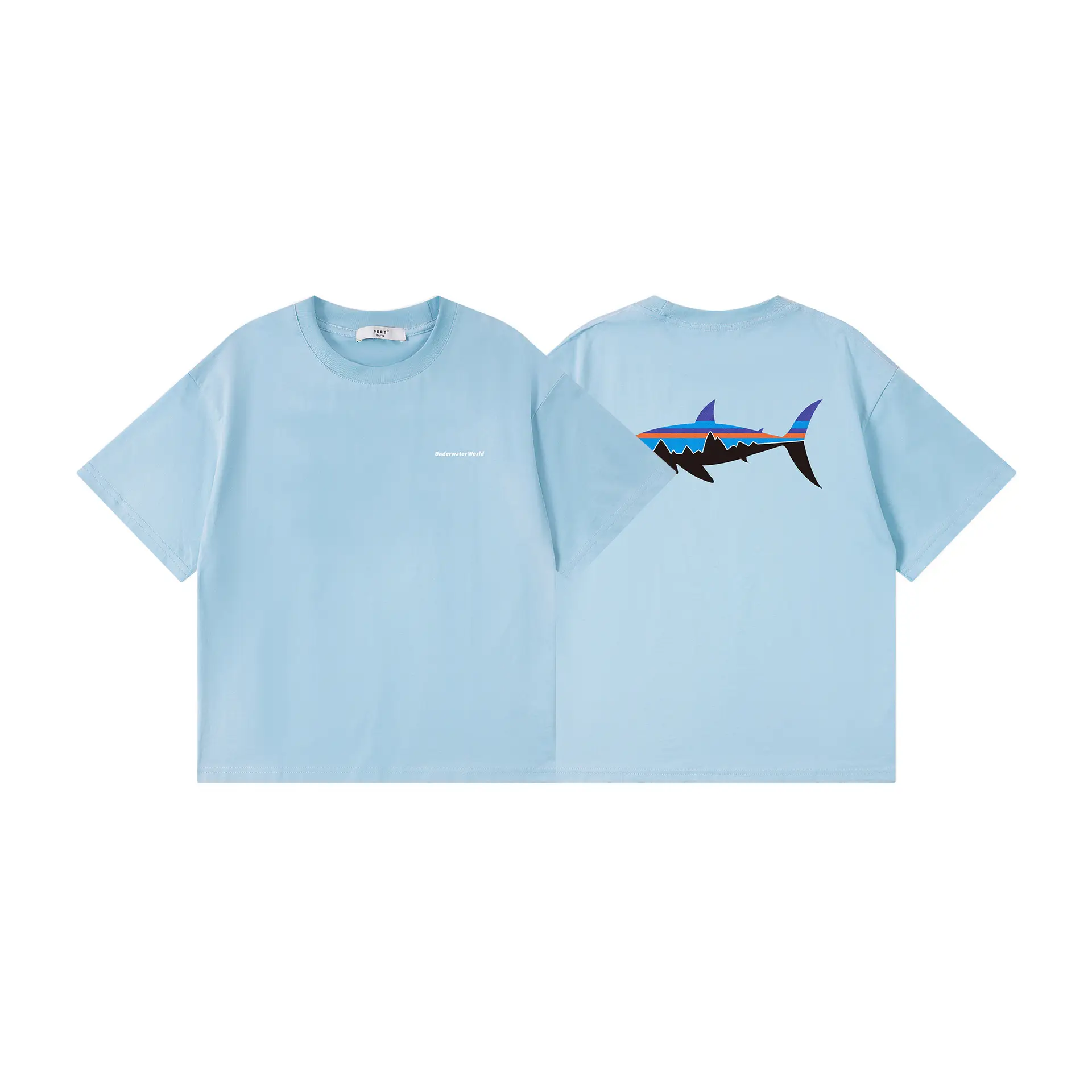 Kids Flying Fish T-Shirt White Blue Black Short Sleeve - Image 2