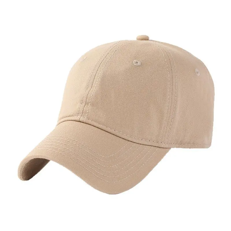 Japanese-Style All-Cotton Baseball Cap Beige - Image 9