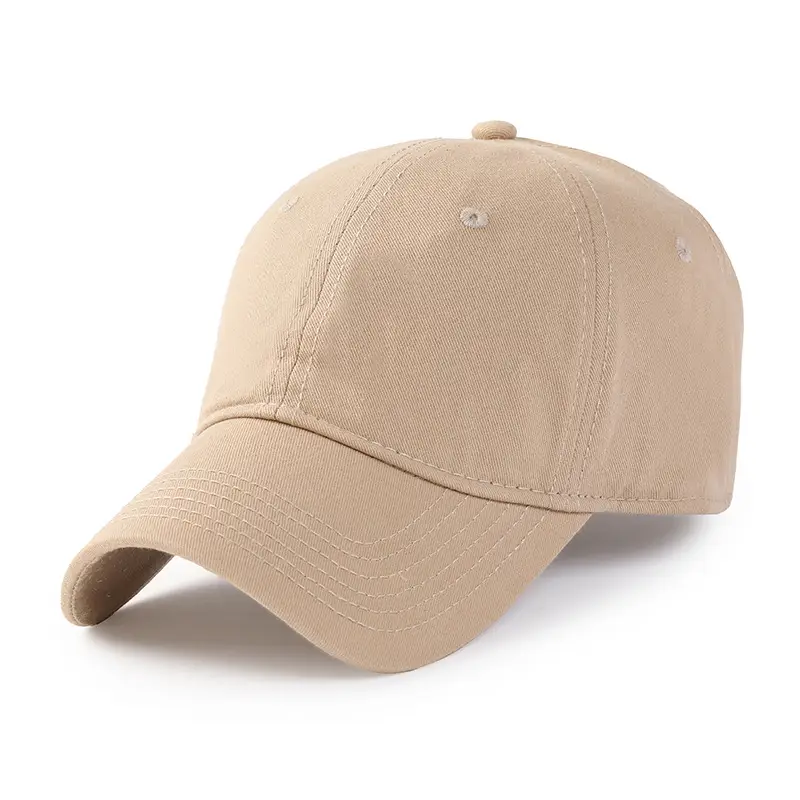 Japanese-Style All-Cotton Baseball Cap Beige - Image 3