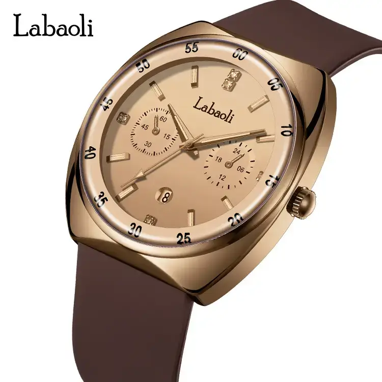 Laboli Women's Square Dial Quartz Watch with Silicone Strap