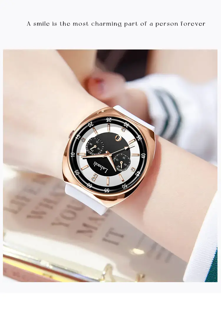 Laboli Women's Square Dial Quartz Watch with Silicone Strap — feature 14