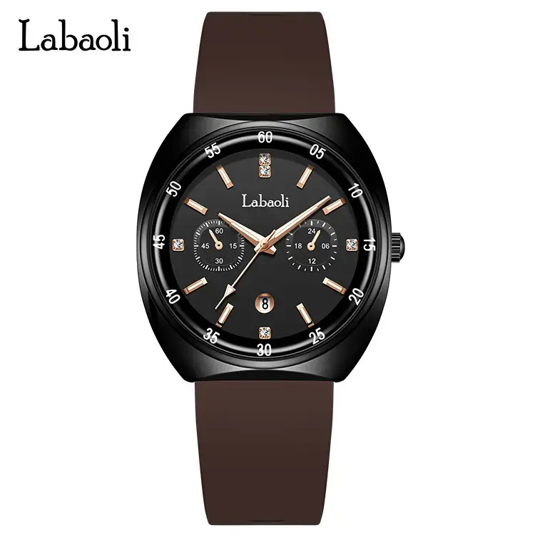Laboli Women's Square Dial Quartz Watch with Silicone Strap