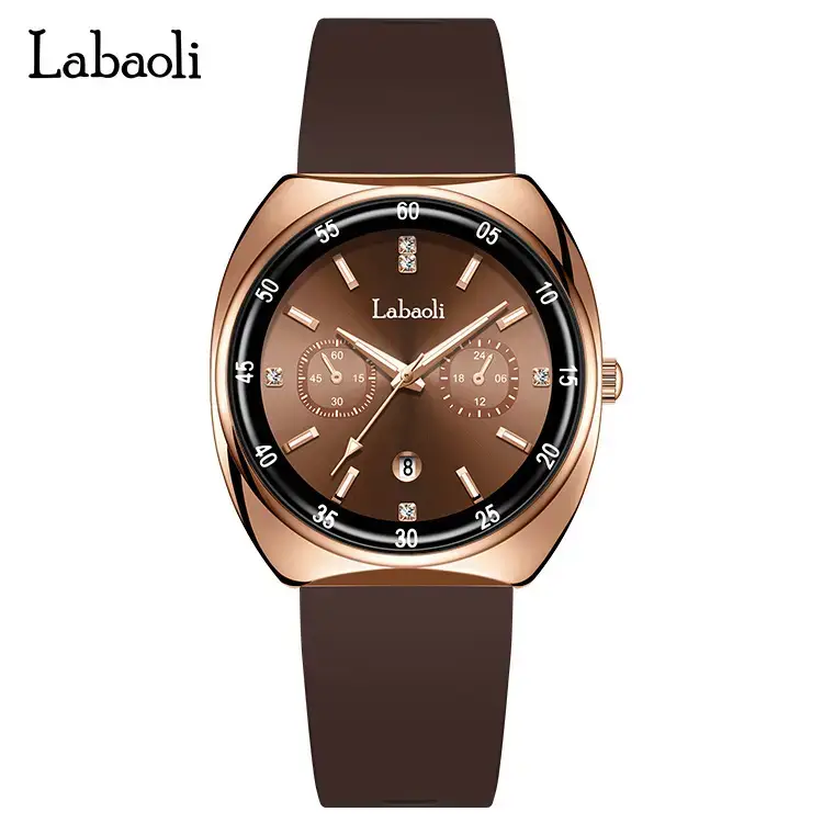 Laboli Women's Square Dial Quartz Watch with Silicone Strap
