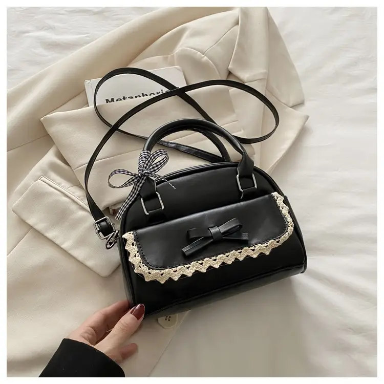 Light Blue Bow Bag with Lace Trim for Women — feature 22